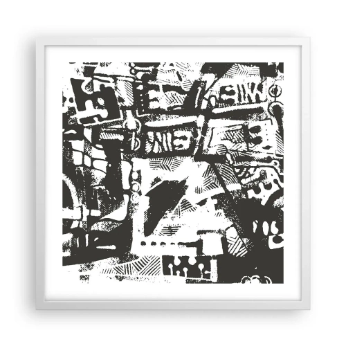 Plakat w białej ramie - Porządek czy chaos? - 50x50 cm