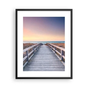 Plakat w czarnej ramie - Bałtycka wieczorna zorza - 40x50 cm
