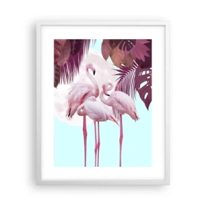 Plakat w białej ramie - Trzy ptasie gracje - 40x50 cm