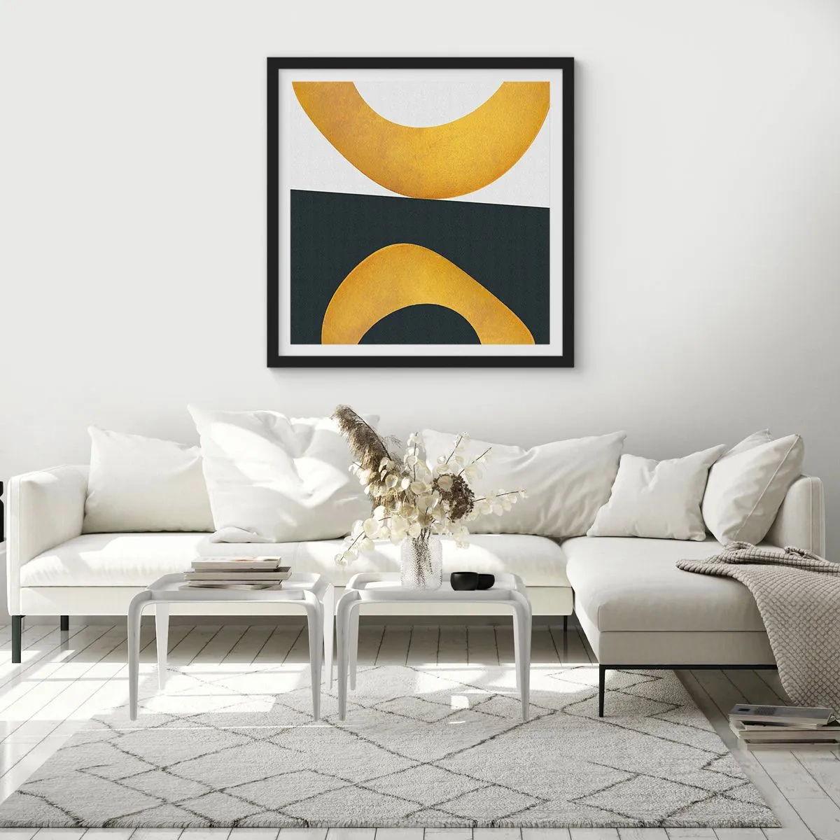 Plakat w czarnej ramie - Po pierwsze: złoto - 30x30 cm