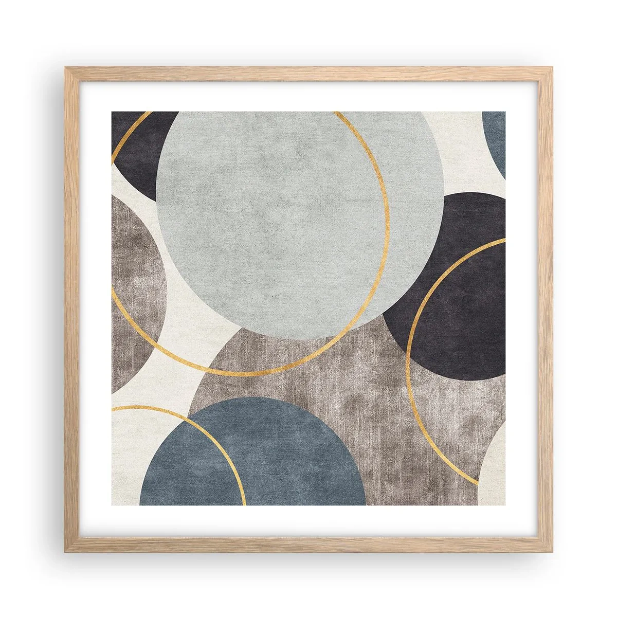 Plakat w ramie jasny dąb - Koło za kołem - 50x50 cm