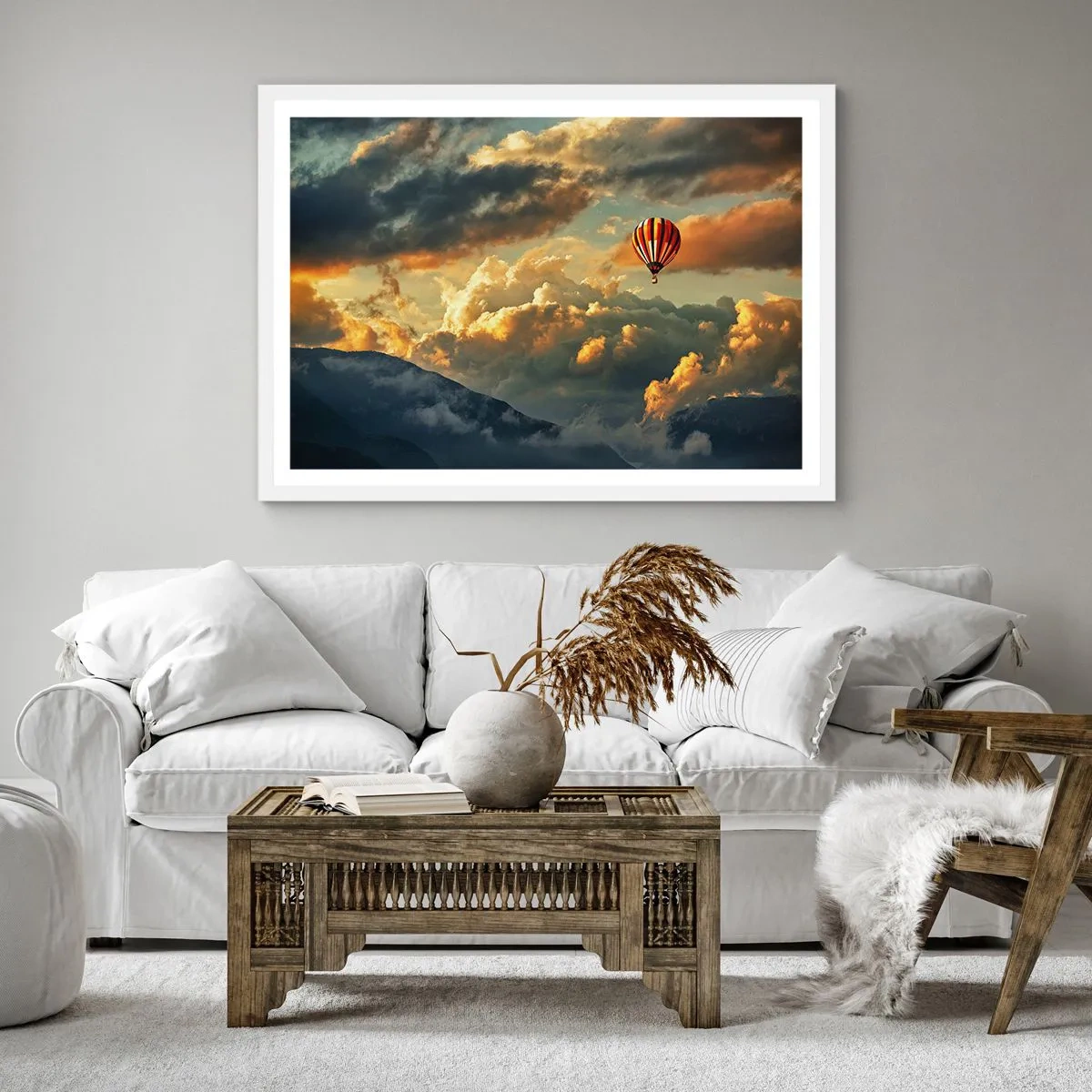 Plakat w białej ramie - Lecę, bo chcę - 60x60 cm