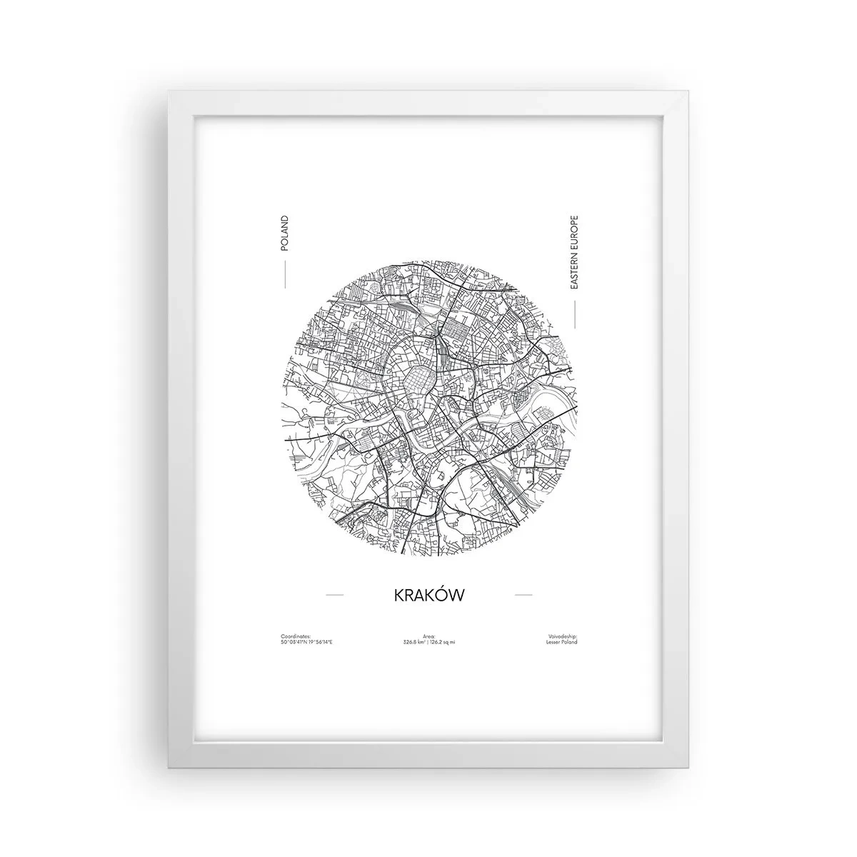 Plakat w białej ramie - Anatomia Krakowa - 30x40 cm