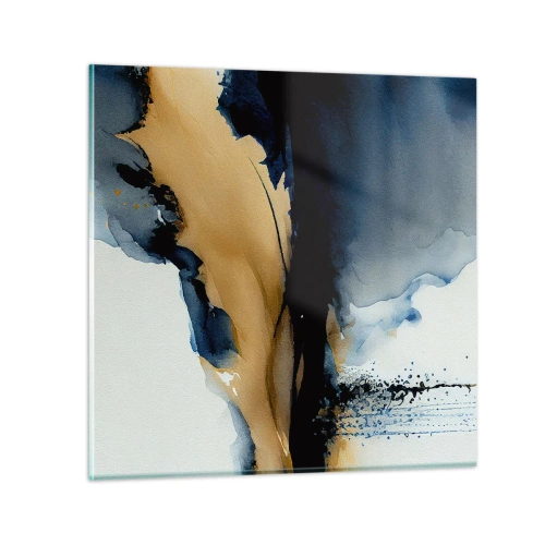 Obraz na szkle - Za zasłoną - 50x50 cm