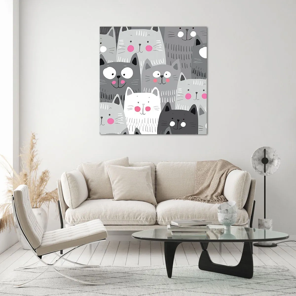 Obraz na szkle - Koci świat - 40x40 cm