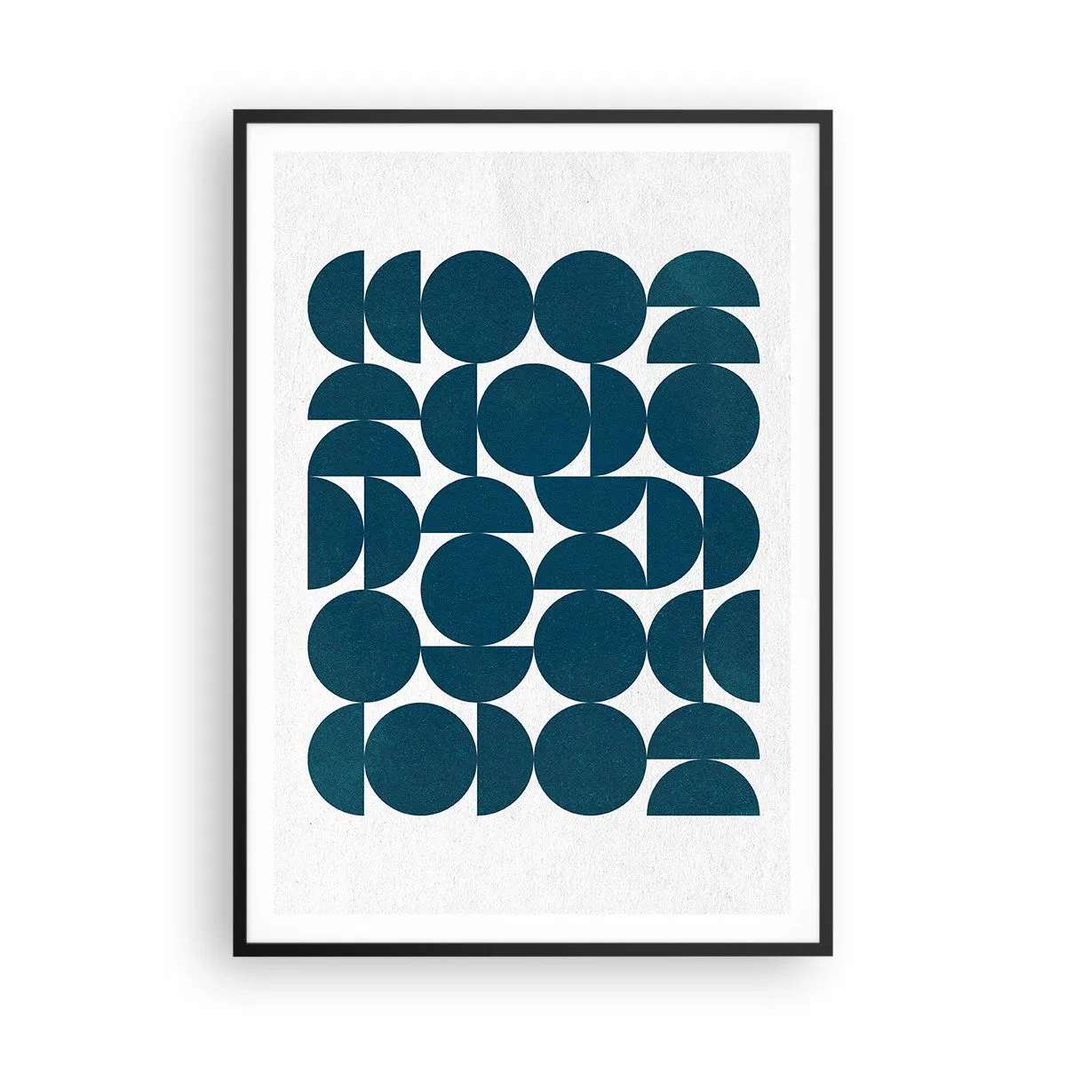 Plakat w czarnej ramie - Koła i półkola - 70x100 cm