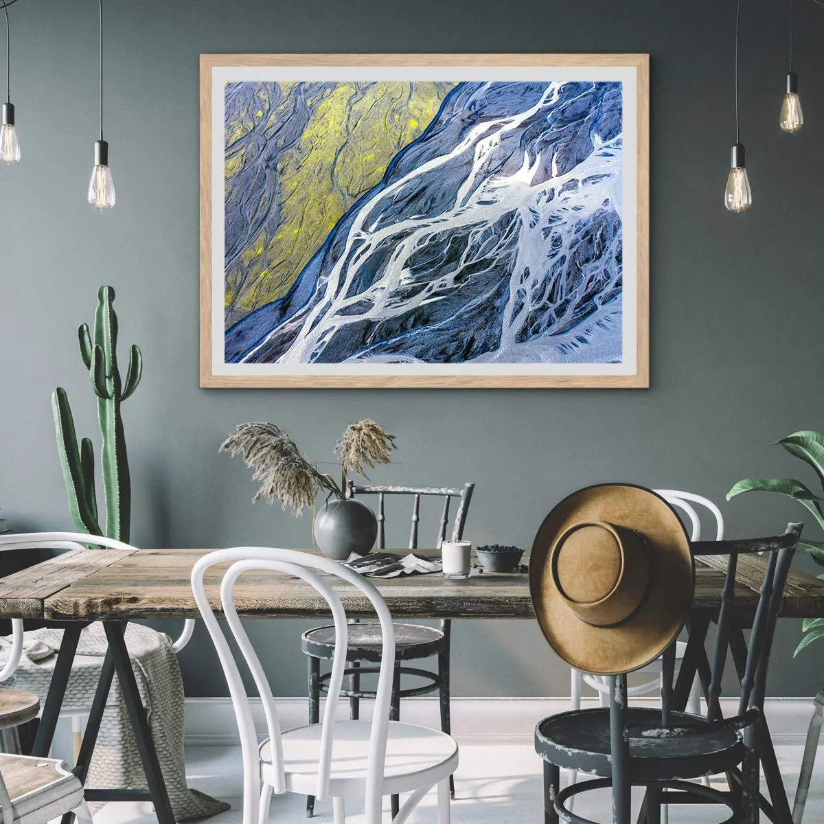 Plakat w ramie jasny dąb - Naskalne malowidła natury - 40x30 cm
