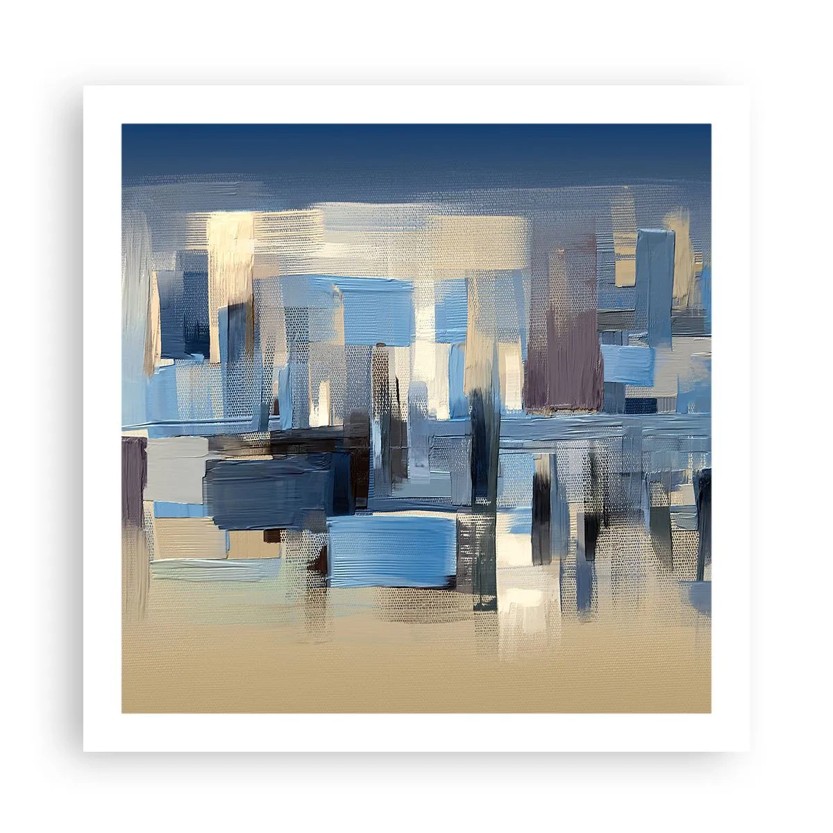 Plakat - Błękitna konstrukcja - 60x60 cm