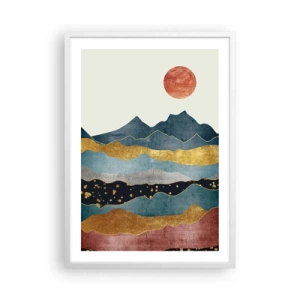 Plakat w białej ramie - Przekrój świata - 50x70 cm