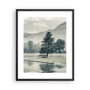 Plakat w czarnej ramie - Jezioro jeszcze śpi - 40x50 cm