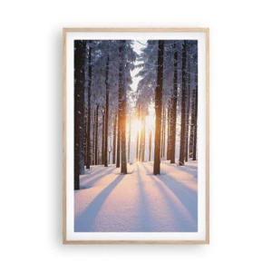 Plakat w ramie jasny dąb - Wyraźnie czarno na białym - 61x91 cm