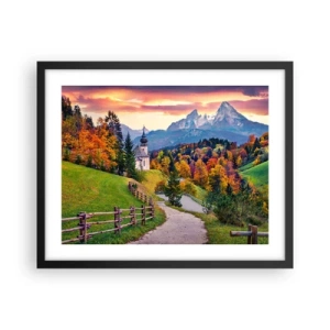 Plakat w czarnej ramie - Pejzaż jak malowanie - 50x40 cm