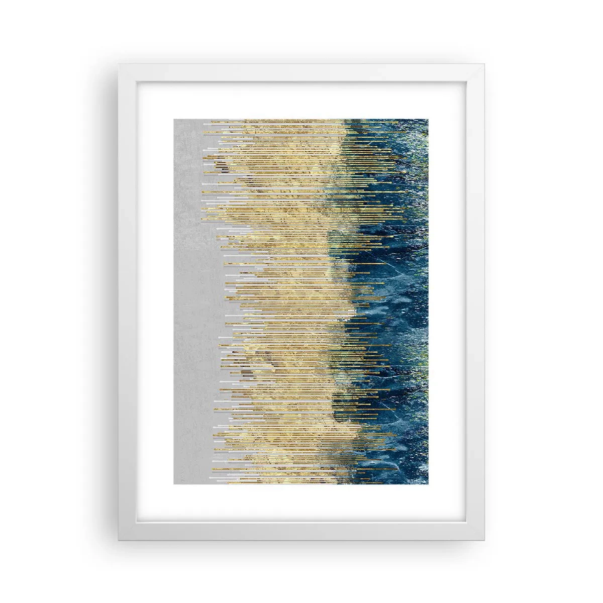 Plakat w białej ramie - Wyzłocona granica - 30x40 cm