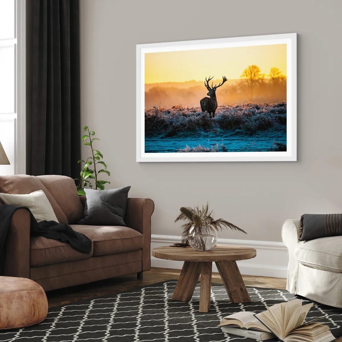 Plakat w białej ramie - Koronowany na swoich włościach - 91x61 cm