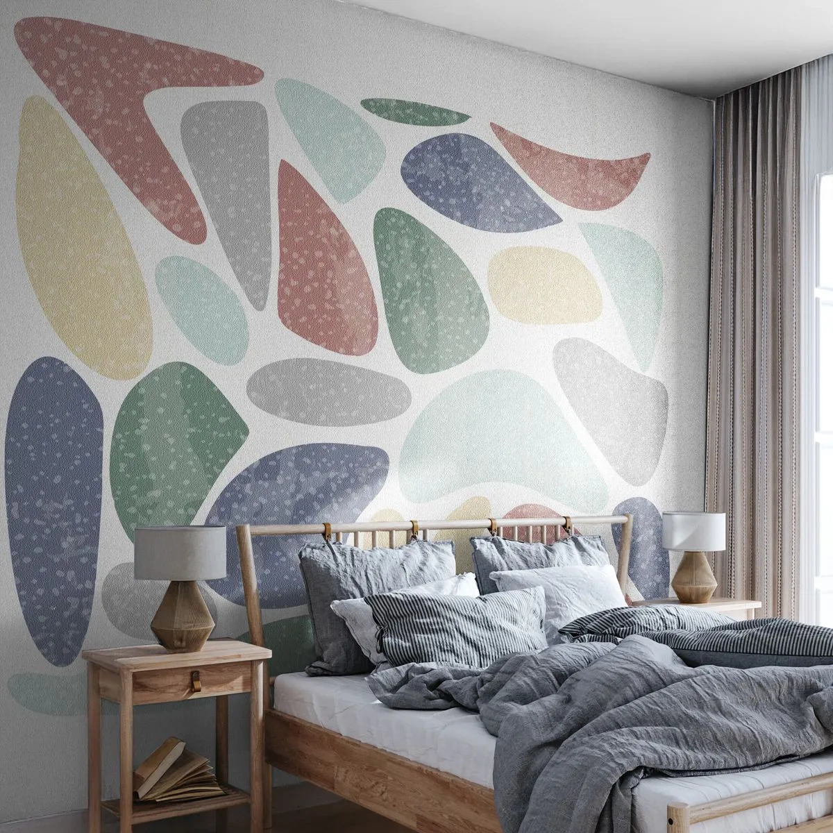 Fototapeta Standard Eco - Mozaika pudrowanych barw - Minimalizm, Pastelowe, Boho - 150x105 cm