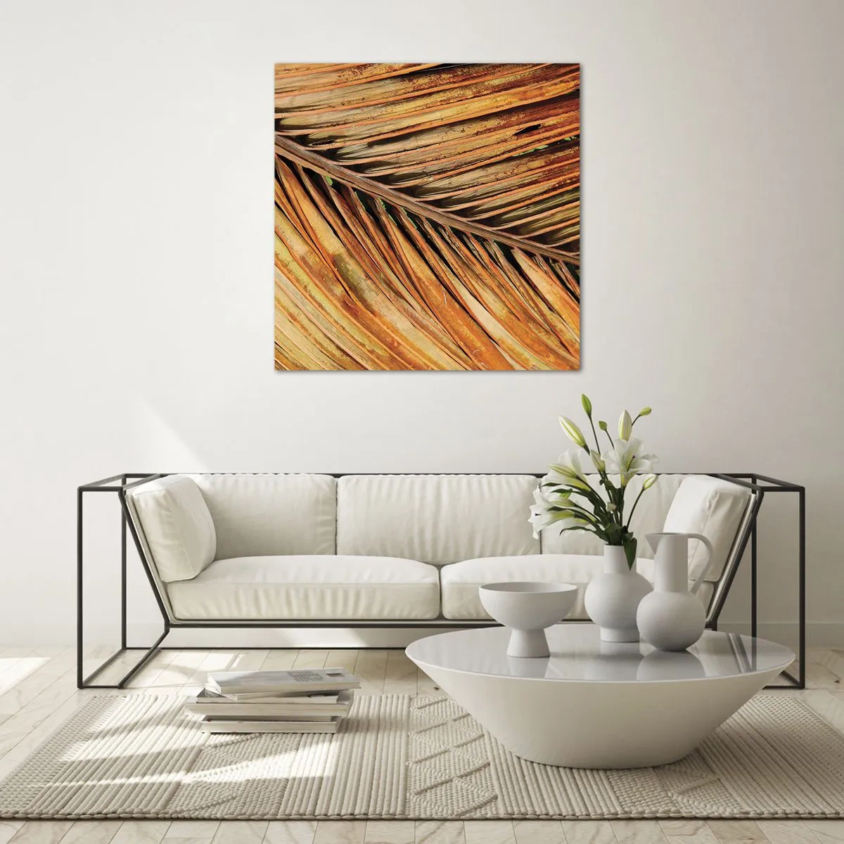 Obraz na szkle - Kokosowe złoto - 70x70 cm