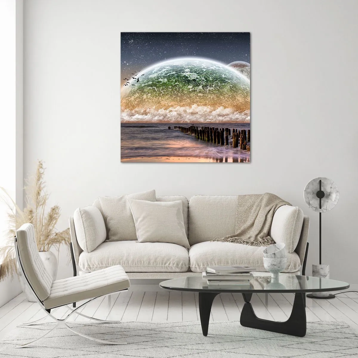 Obraz na szkle - I świat wyłonił się z wody - 70x70 cm