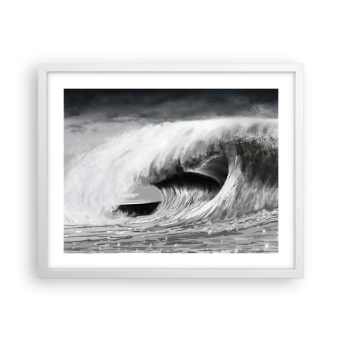 Plakat w białej ramie - Gniew oceanu - 50x40 cm