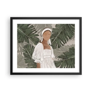Plakat w czarnej ramie - Portret egzotyczny - 50x40 cm
