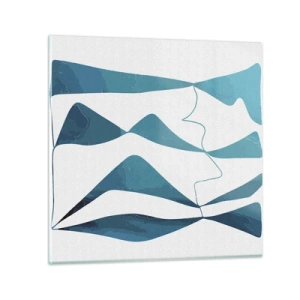 Obraz na szkle - Abstrakcja: turkusowy związek - 70x70 cm