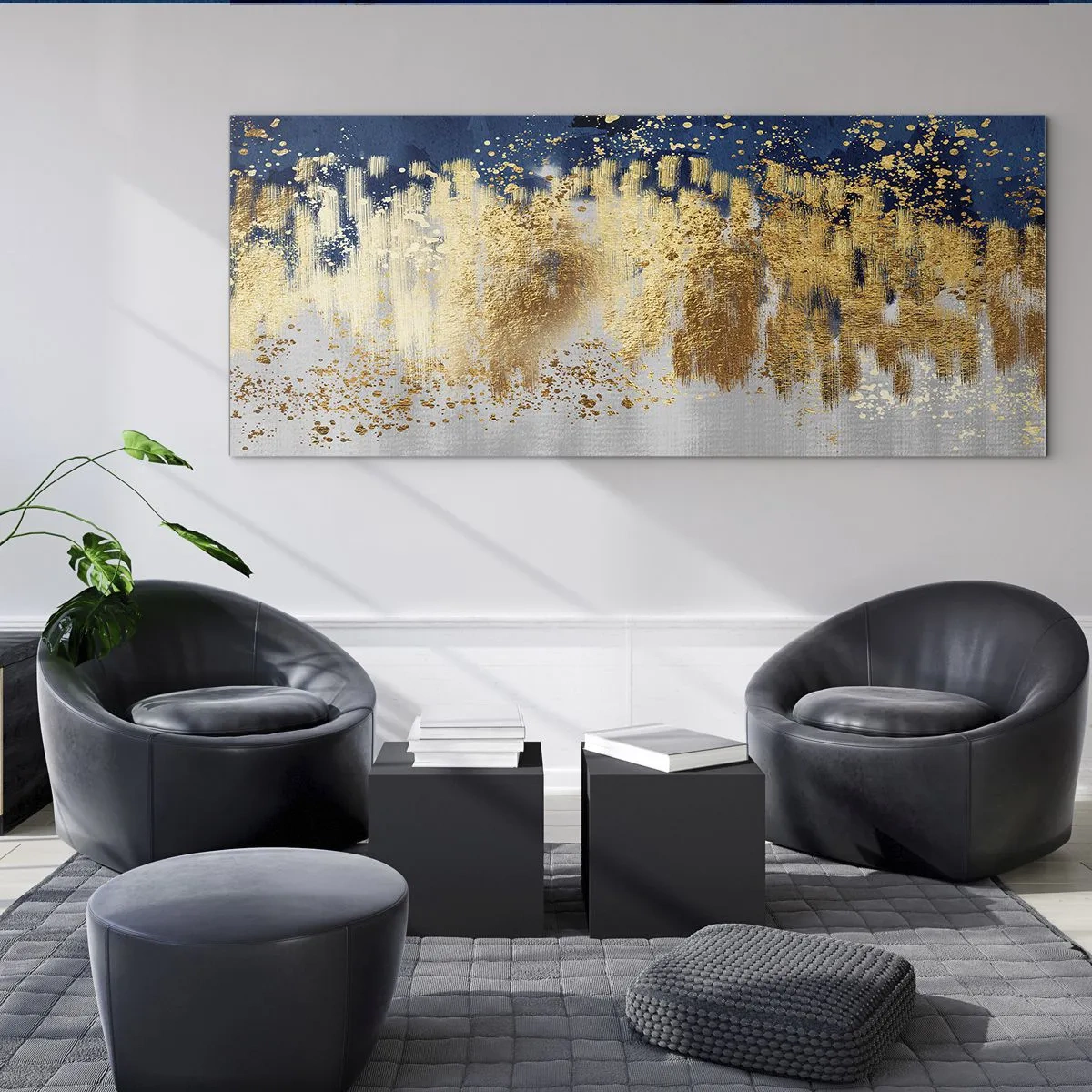 Obraz na szkle - Nowoczesna kompozycja z błyskiem - 100x40 cm