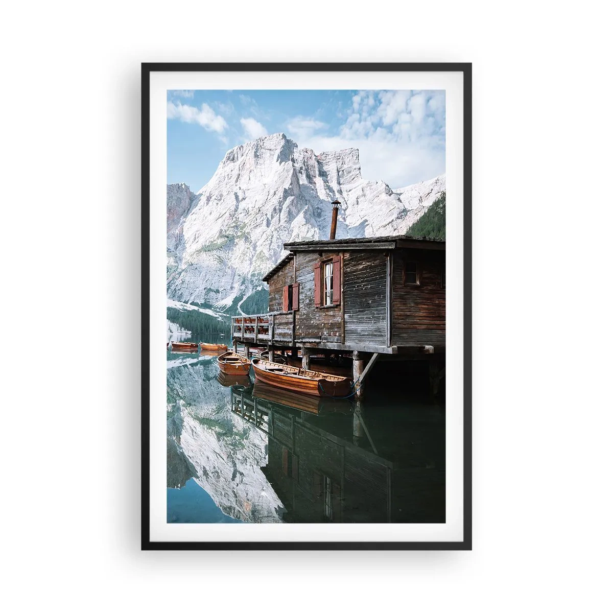 Plakat w czarnej ramie - Krystaliczny, górski poranek - 61x91 cm