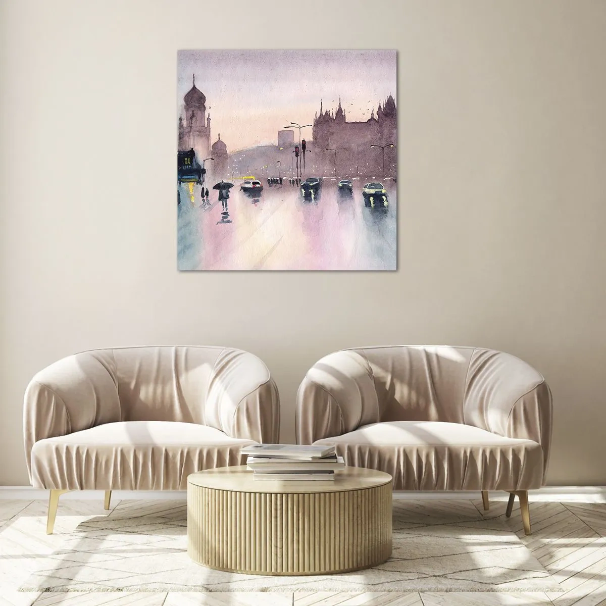 Obraz na szkle - W deszczowej mgiełce - 60x60 cm