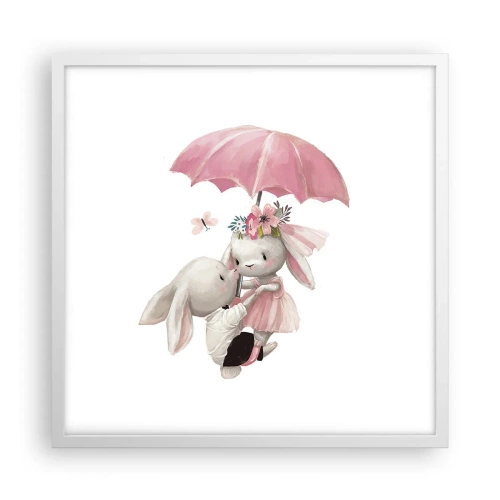 Plakat w białej ramie - To właśnie miłość - 50x50 cm