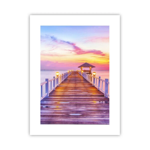 Plakat - Liliowo-złota cisza wieczoru - 30x40 cm