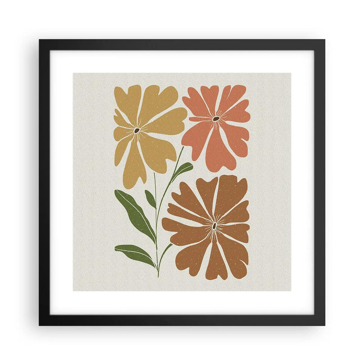 Plakat w czarnej ramie - Natura i geometria - 40x40 cm