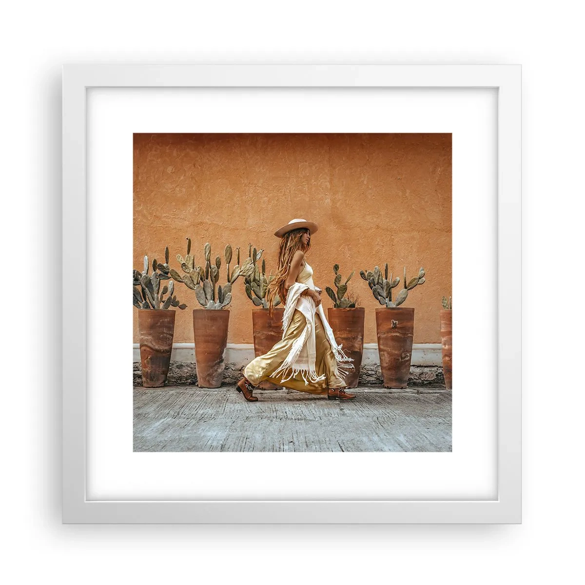 Plakat w białej ramie - W stylu hippie - 30x30 cm