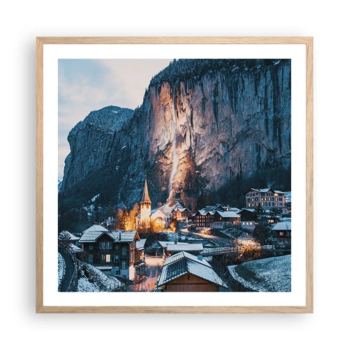 Plakat w ramie jasny dąb - Świetlisty duch zimy - 60x60 cm