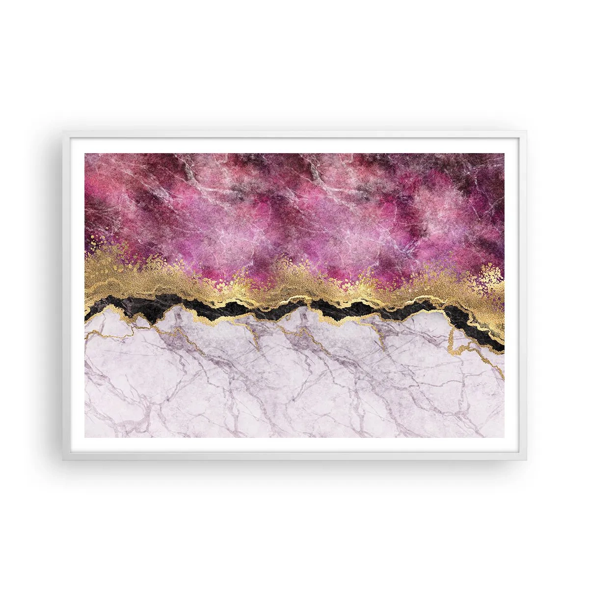 Plakat w białej ramie - Na granicy - 100x70 cm