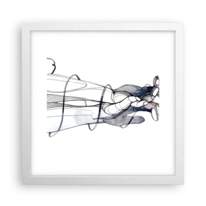 Plakat w białej ramie - Studium dotyku - 30x30 cm