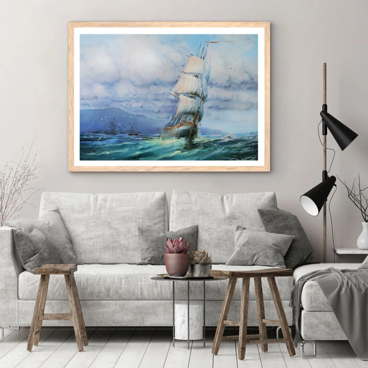Plakat w ramie jasny dąb - Pomyślnych wiatrów - 70x50 cm