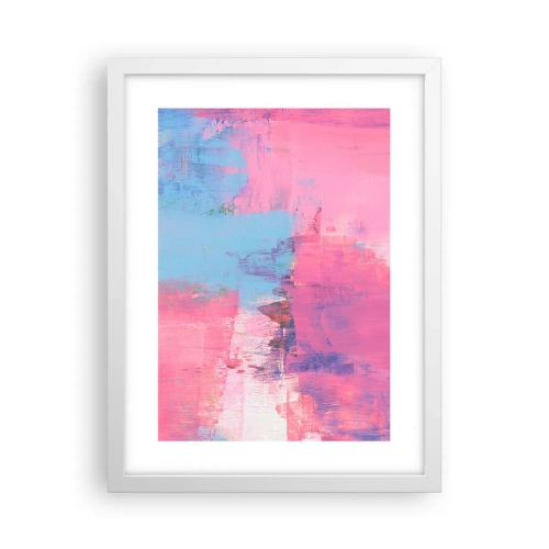 Plakat w białej ramie - Róż, błękit i szczypta światła - 30x40 cm