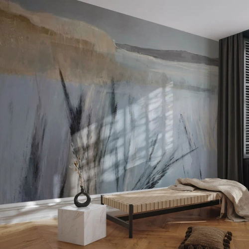 Fototapeta Samoprzylepna Deluxe Sticker - Zimowe pola - Jasny, Minimalizm, Sztuka - 350x256 cm