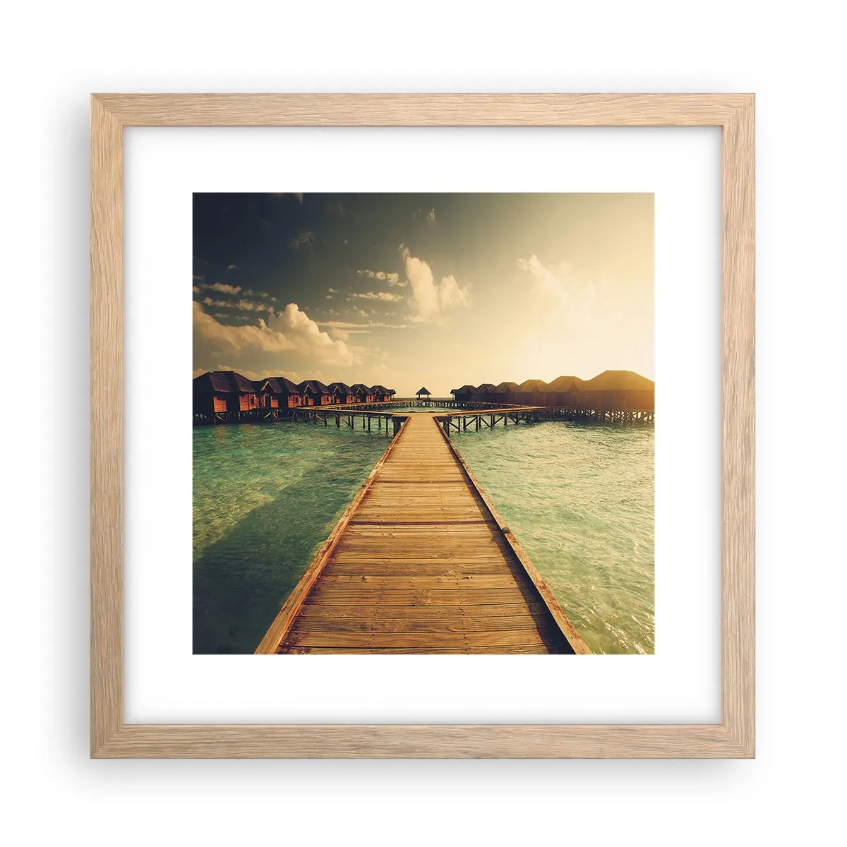 Plakat w ramie jasny dąb - Gorące zaproszenie - 30x30 cm