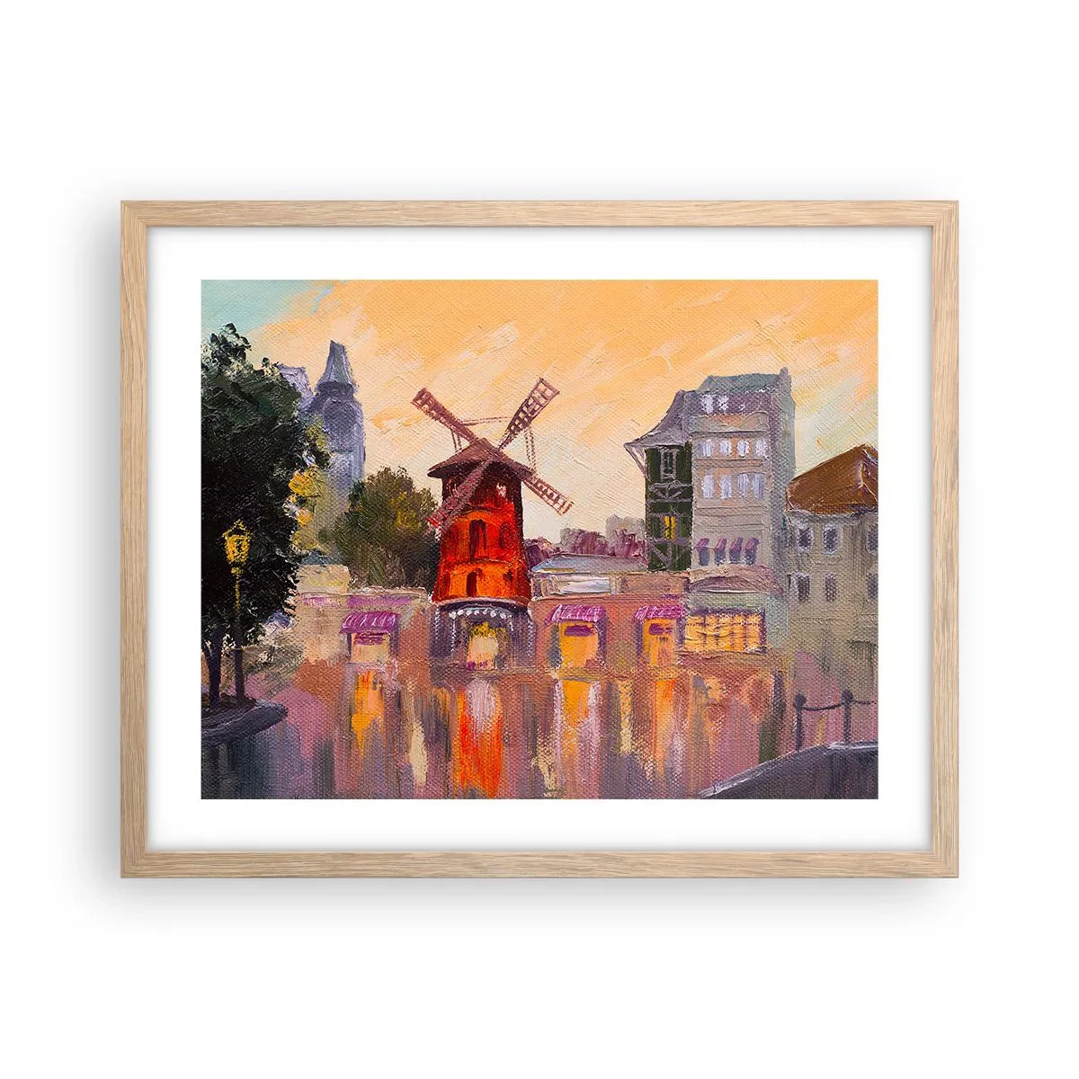 Plakat w ramie jasny dąb - Paryskie ikony – Moulin Rouge - 50x40 cm