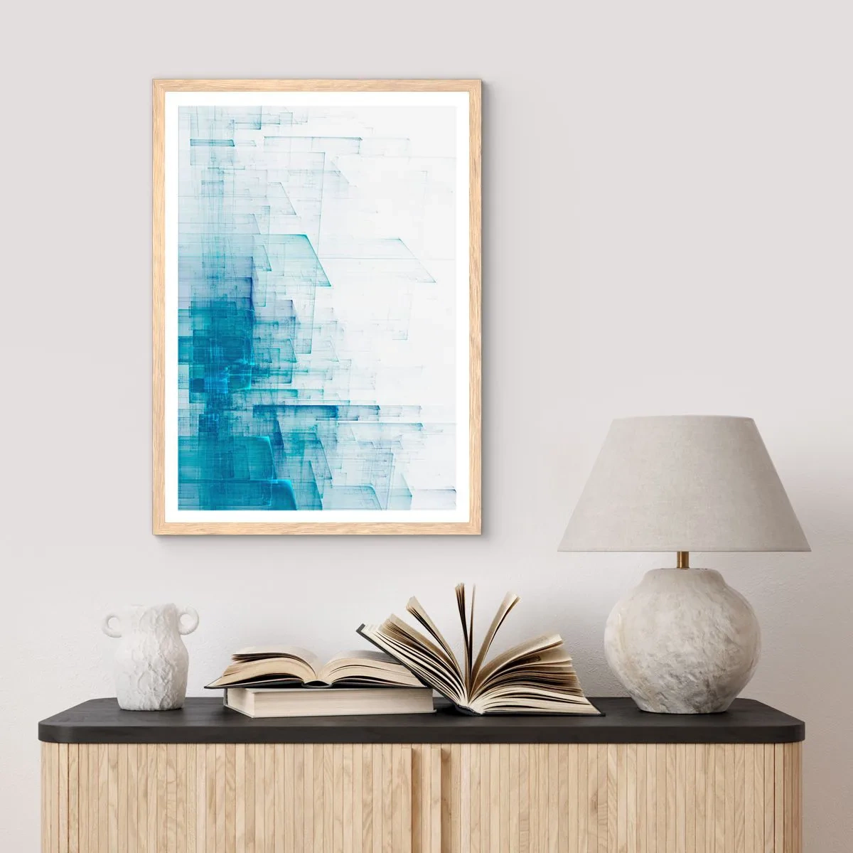 Plakat w ramie jasny dąb - Jak stała się przestrzeń - 40x50 cm