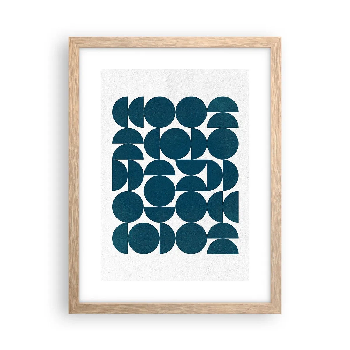 Plakat w ramie jasny dąb - Koła i półkola - 30x40 cm