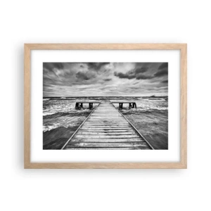 Plakat w ramie jasny dąb - Czekam na wiatr, co rozgoni… - 40x30 cm