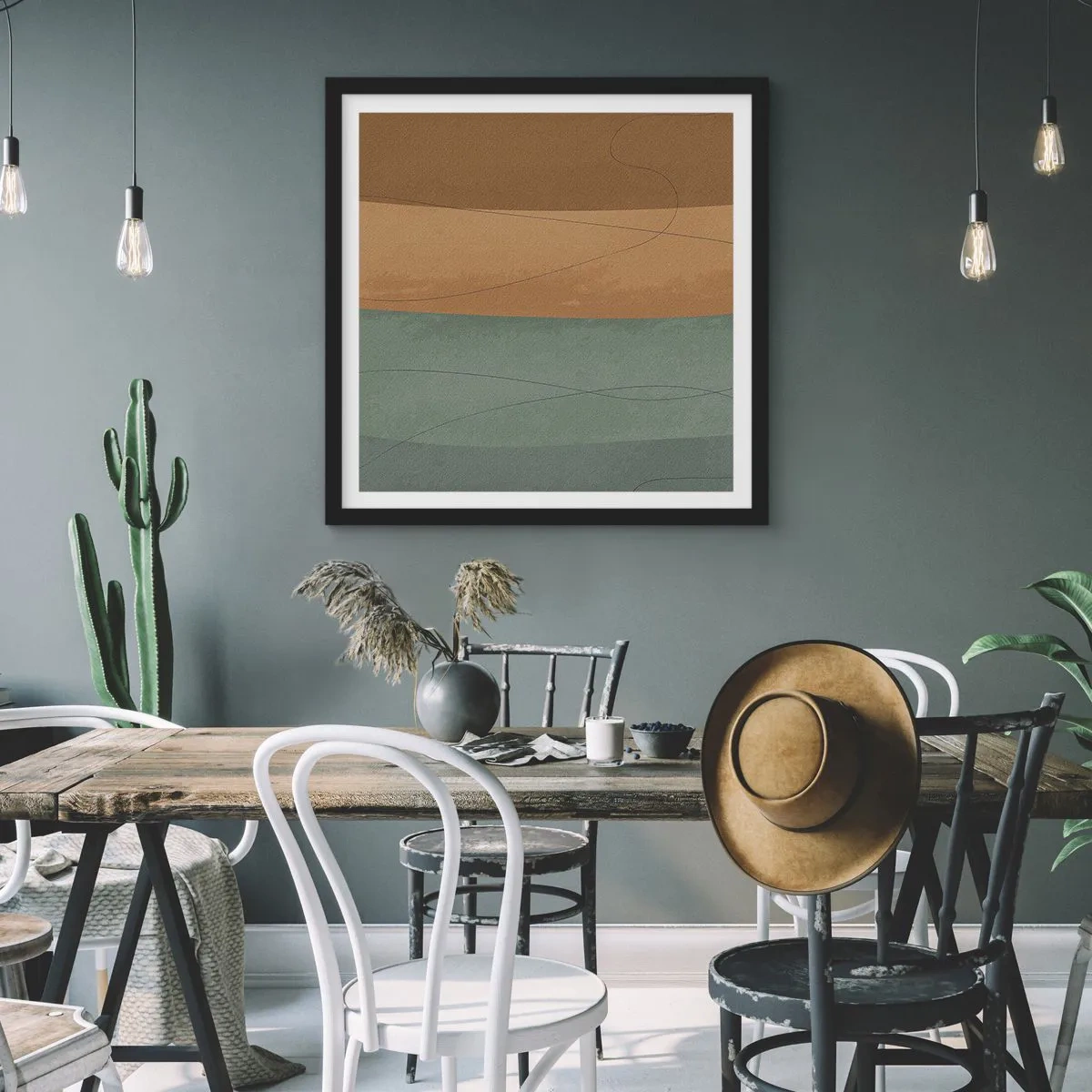 Plakat w czarnej ramie - Kompozycja horyzontalna - 40x40 cm