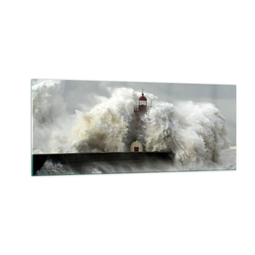 Obraz na szkle - Gniew oceanu - 100x40 cm