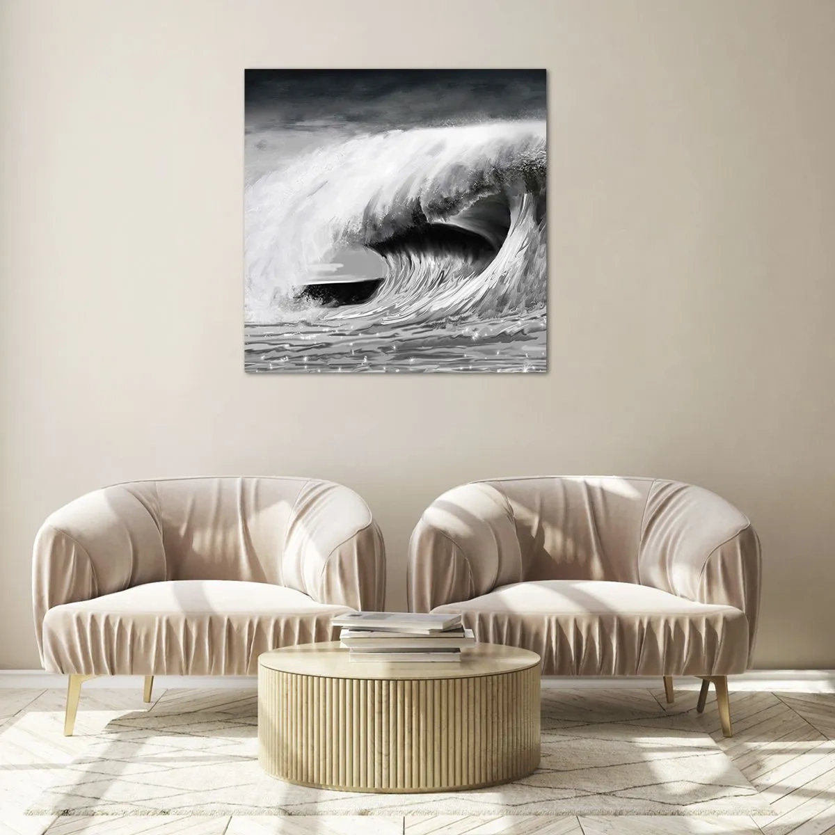 Obraz na szkle - Gniew oceanu - 70x70 cm