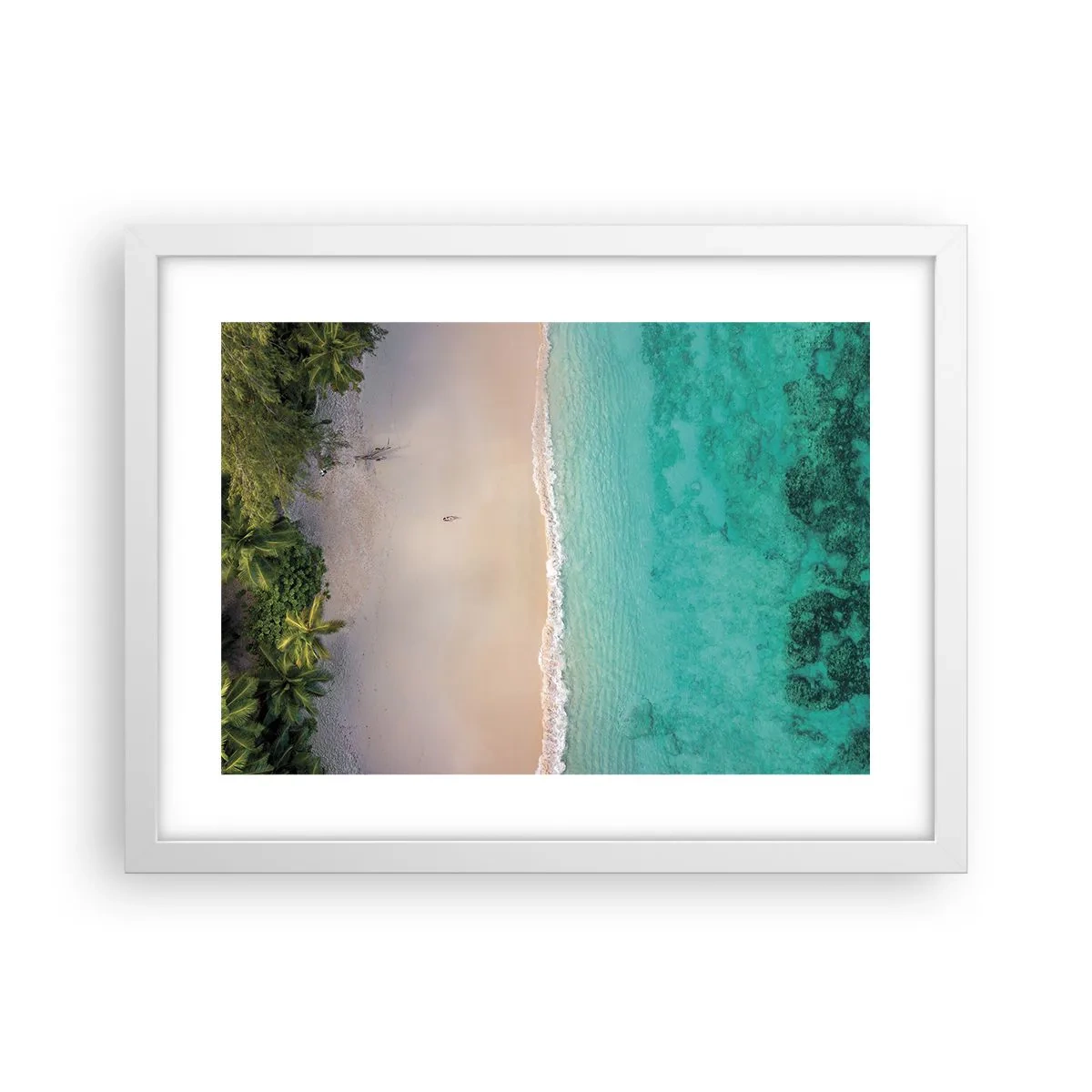 Plakat w białej ramie - Rajska plaża - 40x30 cm