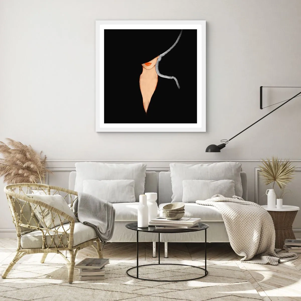 Plakat w białej ramie - Elegancja i styl - 30x30 cm