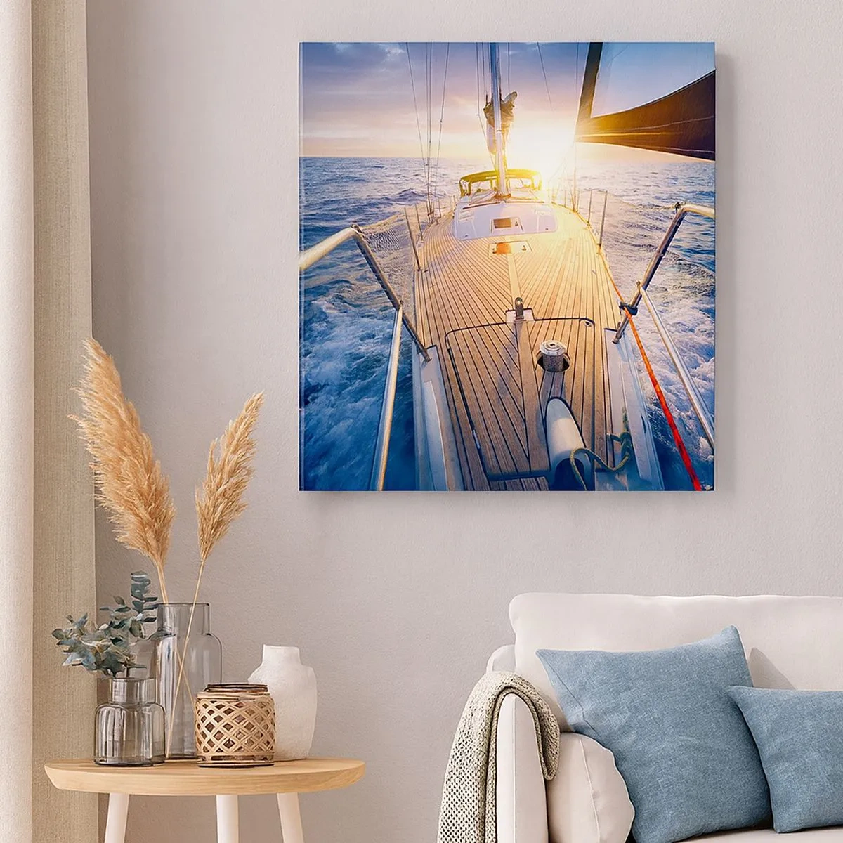 Obraz na płótnie - Biegnąca po falach - 30x30 cm