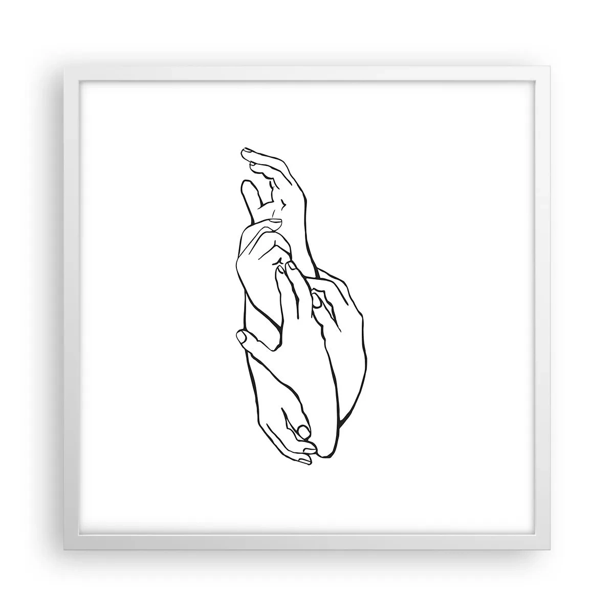 Plakat w białej ramie - Dobry dotyk - 50x50 cm