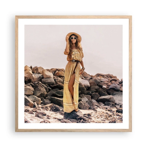 Plakat w ramie jasny dąb - Magia kamieni - 60x60 cm